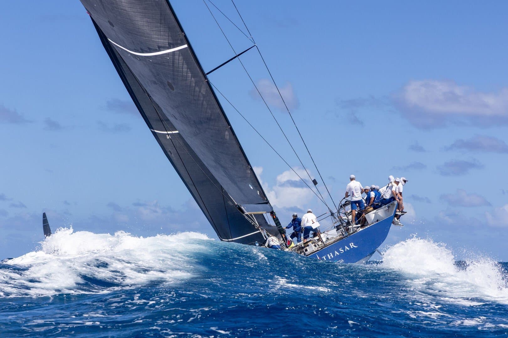 Maxi yacht Balthasar racing under sail