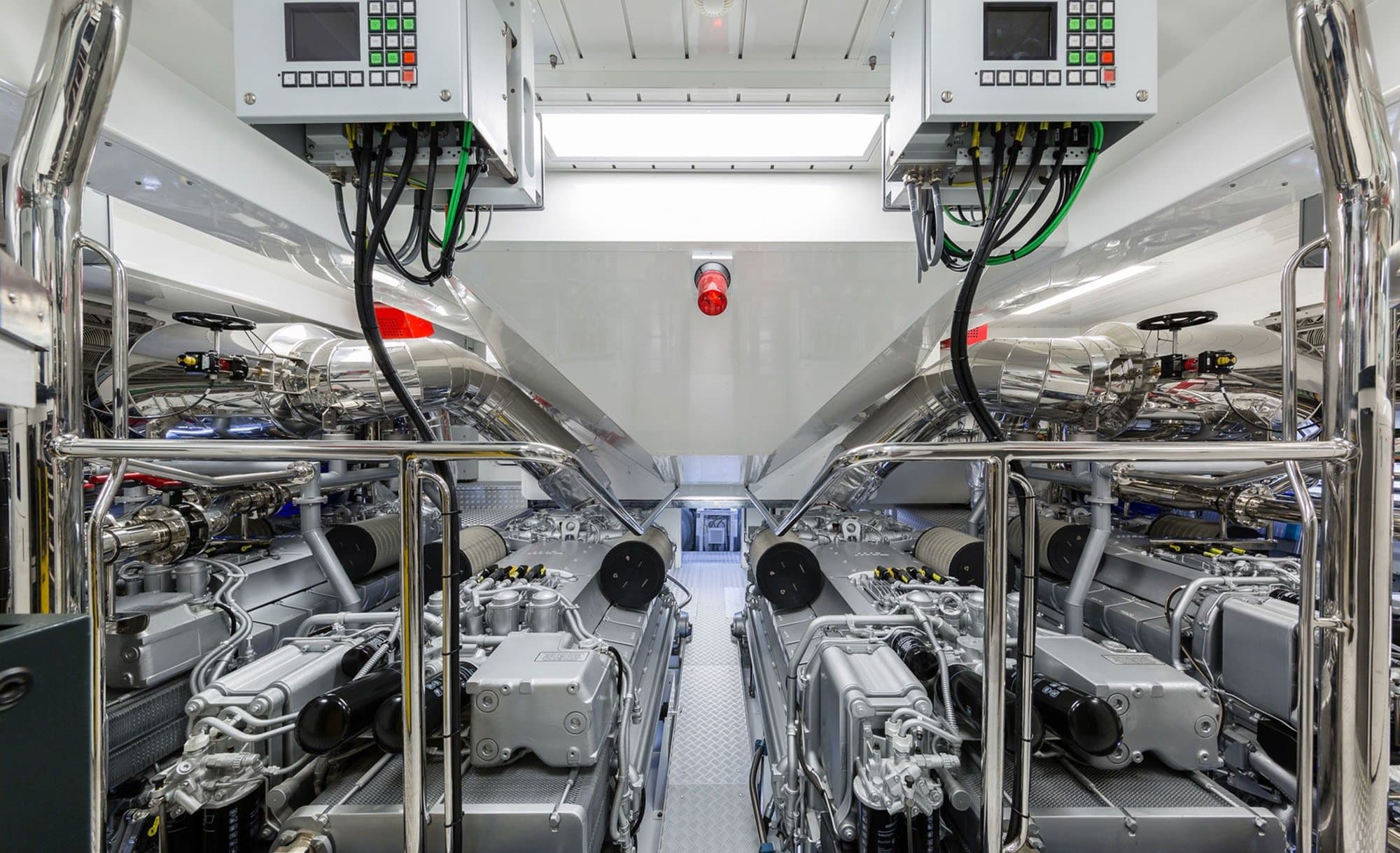 Modern yacht engine room